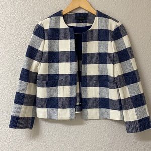 𝅺ANN Taylor Textured Plaid Blazer Size: 6